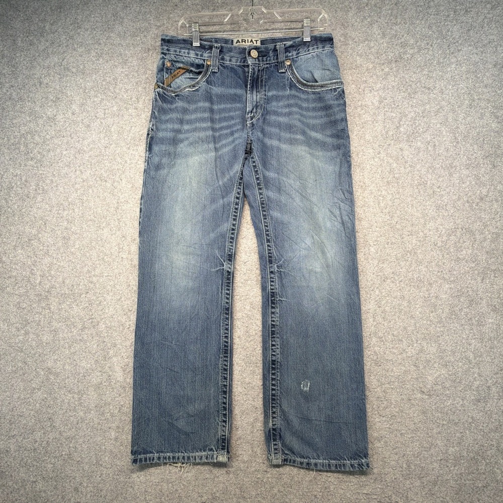 Ariat M4 Relaxed Boot Cut Jeans Blue Mens Size 30X30 (Fits 32x30) Western